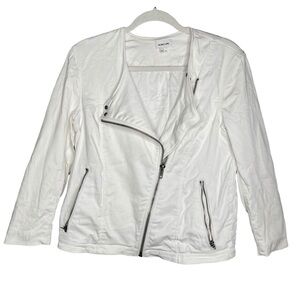 Helmut Lang Moto asymmetrical zip up jacket women’s size medium white